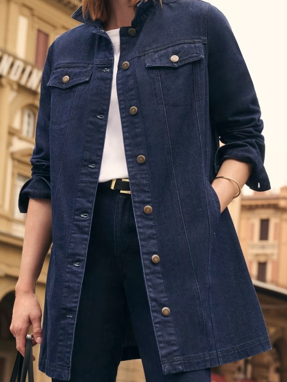 NEW Long Denim Indigo Jacket 18W NWT